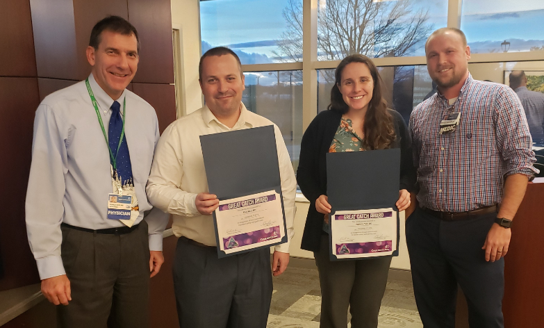 Great Catch Award recipients Dr. Katz and Dr. Bell