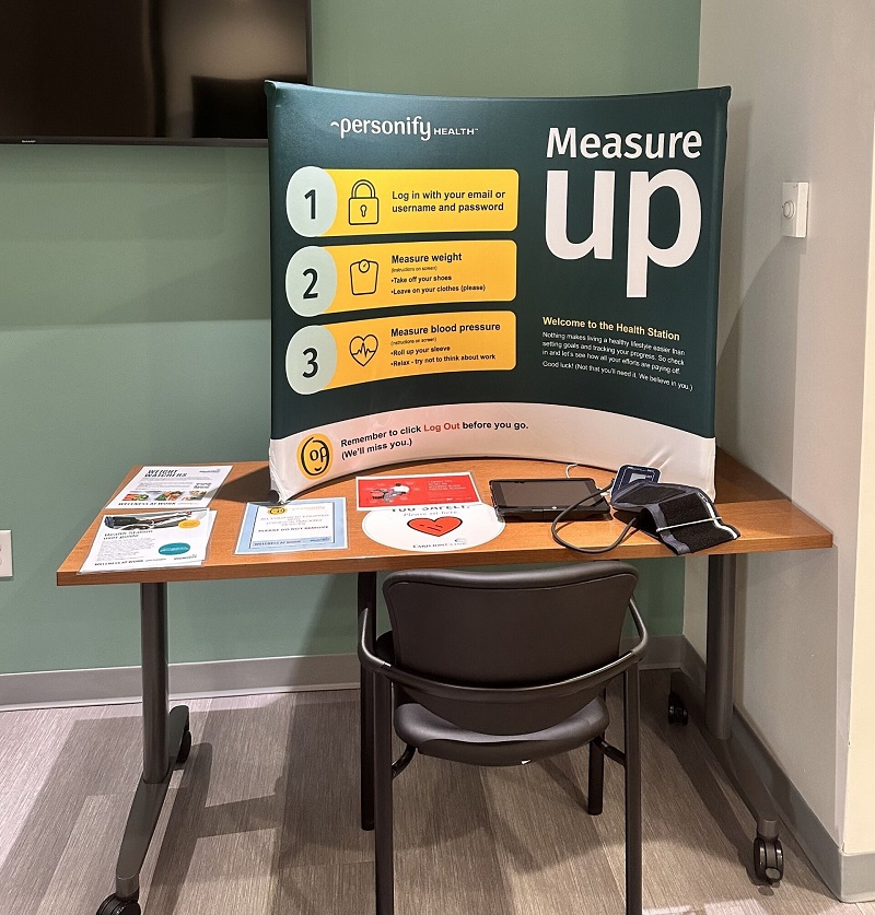 Health stations from Personify Health are available at 10 locations.