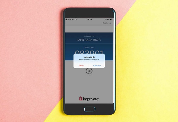 phone with an Imprivata approve or deny request