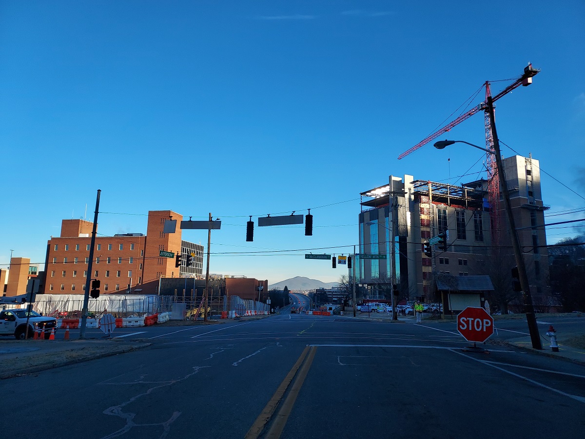 S. Jefferson St. facing Carilion Roanoke Memorial Hospital