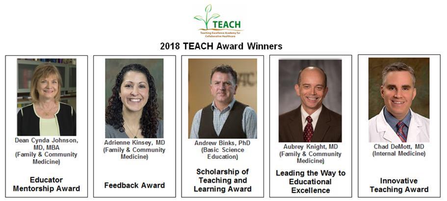 2018 TEACH Award Winners