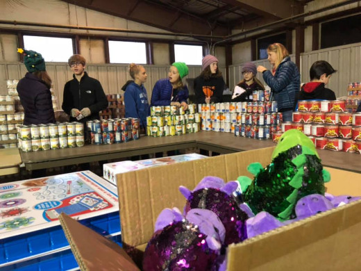 Food and toy donations at the Lexington Horse Center!