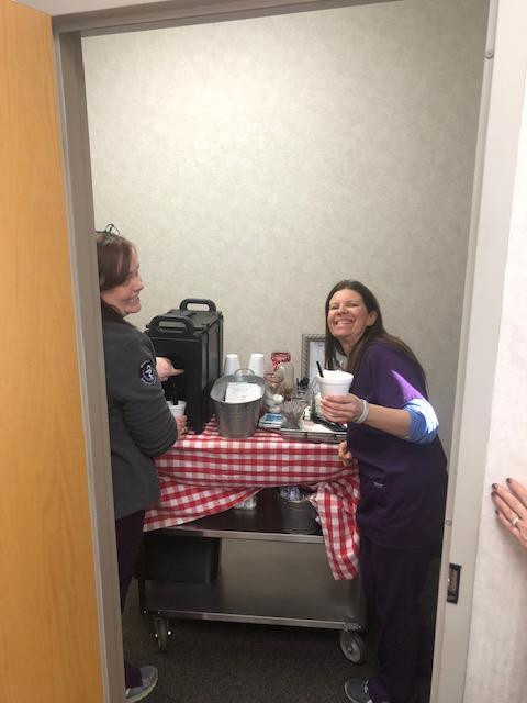 CFMH Pharmacy Team serving hot chocolate