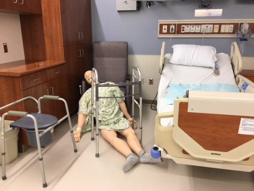 simulated patient fall