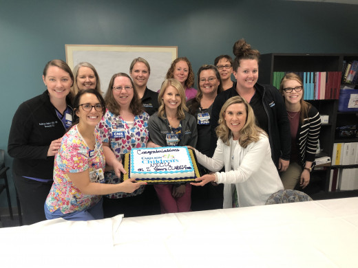 The NICU team celebrates a milestone