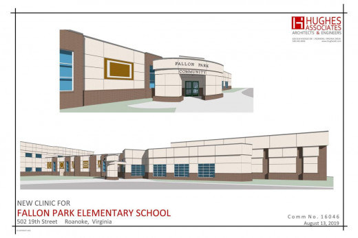 A rendering of the new clinic at Fallon Park Elementary