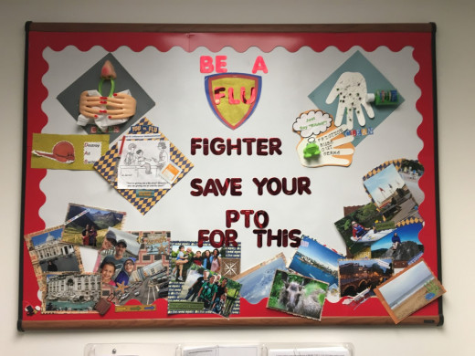 Picture of the bulletin board in Palliative