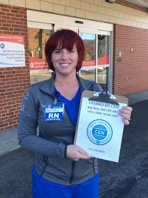 Katie Kirby holding BCEN Certificate