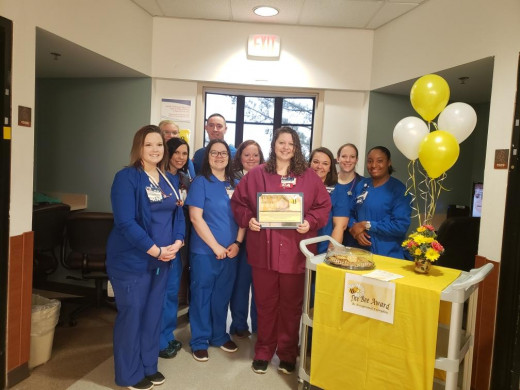 Heather receiving the BEE Award 