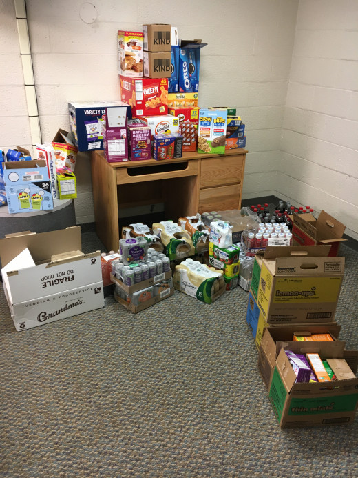 Pic of first load of donated snacks