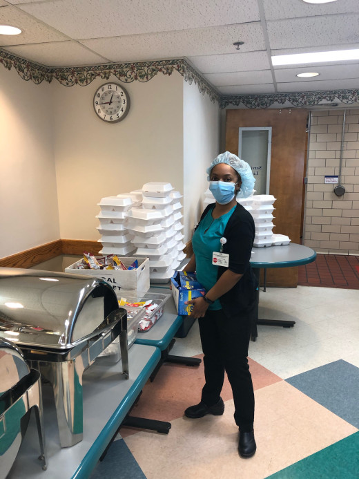 The picture of Denise that you see here is a great example of Denise leading by example and wearing her mask. Behind the mask is the biggest smile you will ever see.