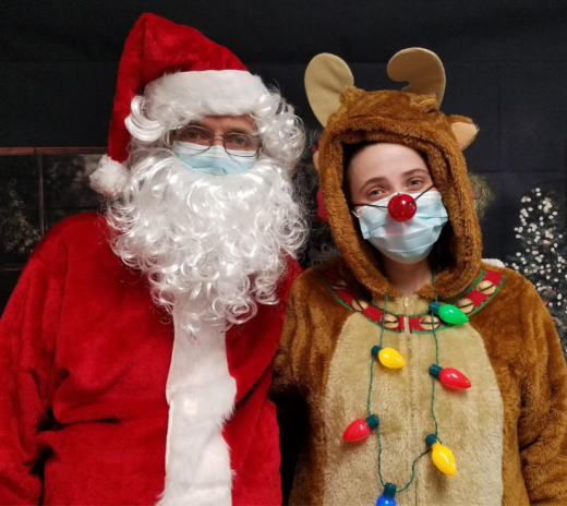 Santa and Rudolph get ready to deliver Holiday Cheer to CRCH Rehab patients