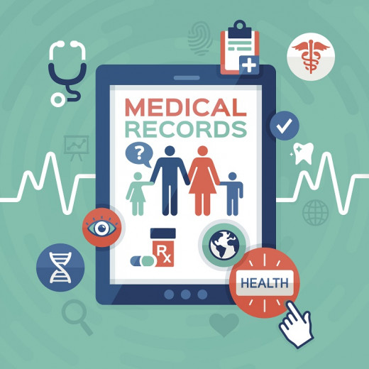 drawing of medical record on an iPad