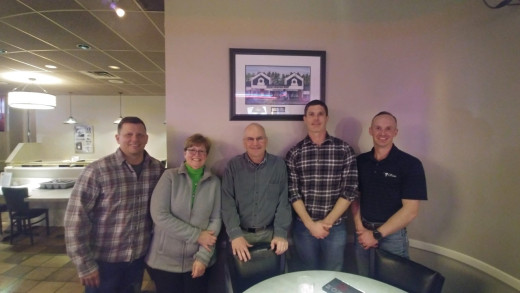 pictured left to right: Lance Scott, Donna Garrett, Tom Akers (lead), Bruce Banning, Philip Strole 