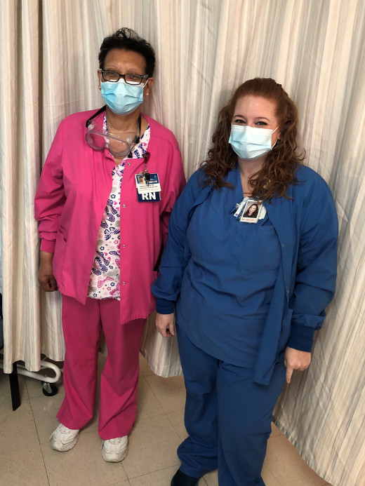 Teresa Parson, RN and Melissa Addington, Child Life Specialist