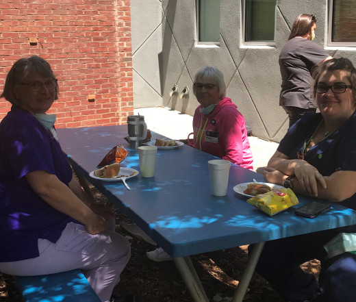 Our staff enjoying the cookout. 