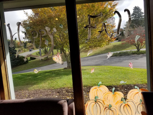 Fall Lobby window art by Casandra Smith, HAA