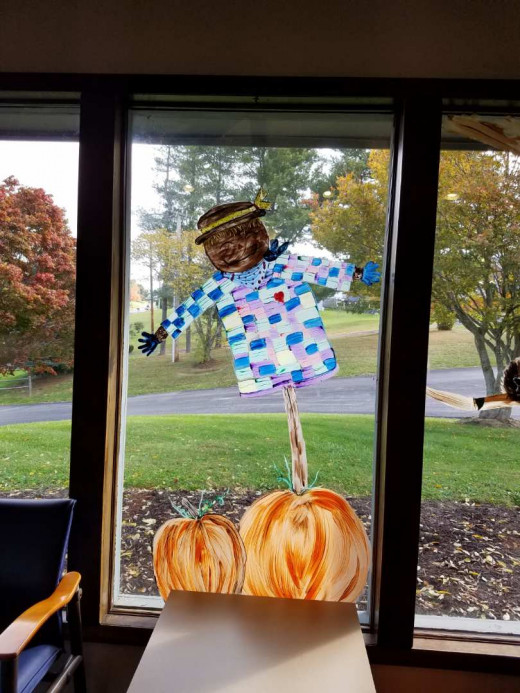 Fall Lobby window art by Niki Osborne, LPN