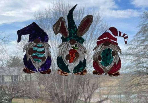 Easter window art by Niki Osborne, LPN