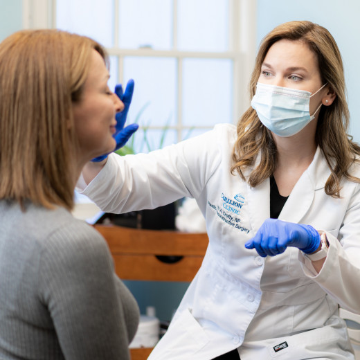 Beth Crotty NP with patient