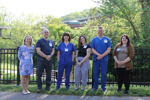 L to R Megan Goodwin (Program Director); Trainees Kris Kearney, Theresa Streich, Alysun McFaden, Jake Wise, Kayla Meador (Technician Education Coordinator)