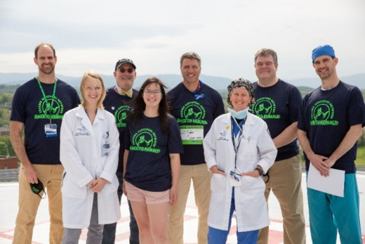 trauma team standing outside
