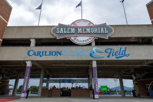 Sign on the Salem Red Sox field
