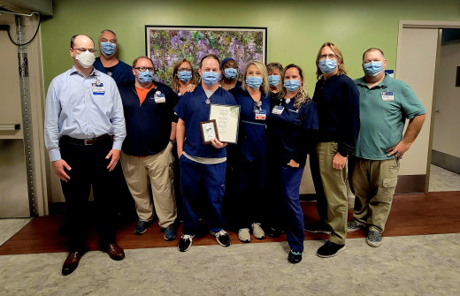 Nuclear Medicine team with Jon Conti, Nuc Med Technologist, winner of the Outstanding Preceptor Award 