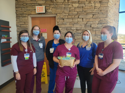 SCU staff with CNRV Quality Administation and Infection Control celebrated their achievement with a bath themed party.  