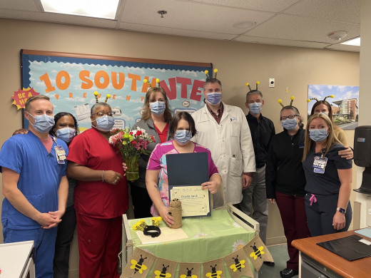 Christy Lynch with the Oncology Unit Members