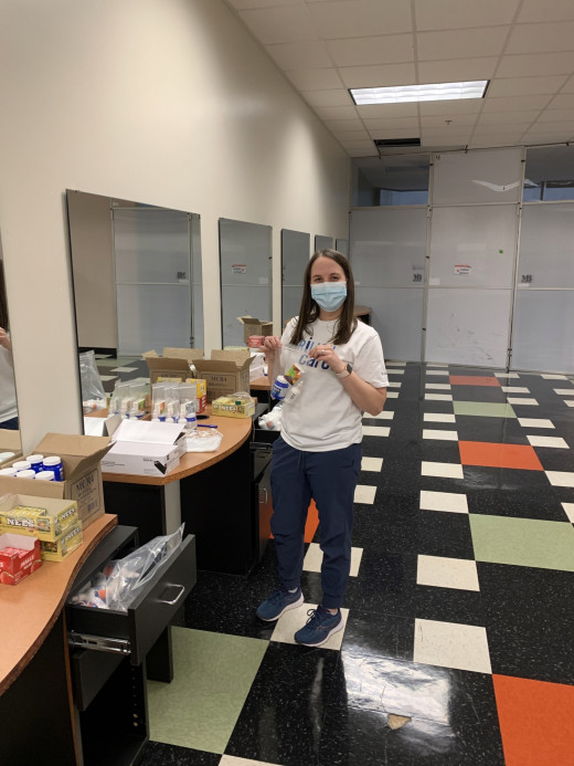 Pharmacist Lauren McDaniel showcasing the finished product
