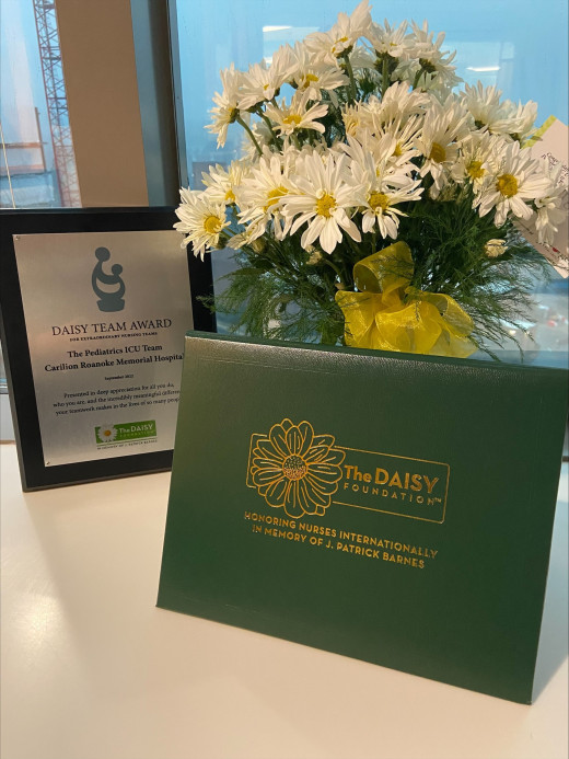 Team Award Plaque and Flowers