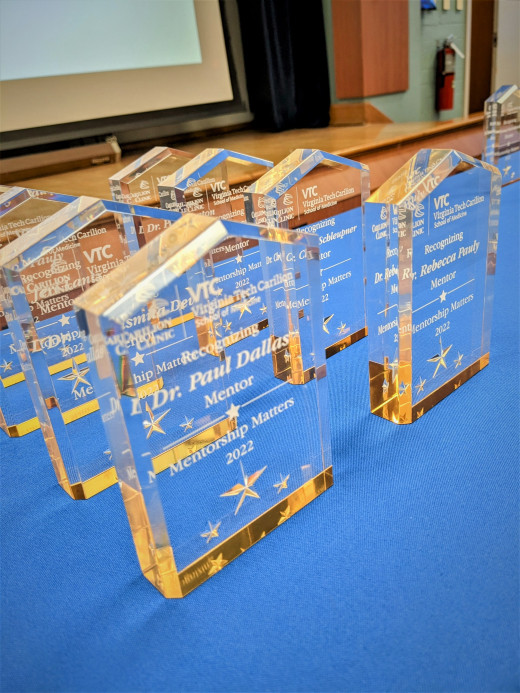 Awards presented to Mentors & mentees with 100% attendance record.