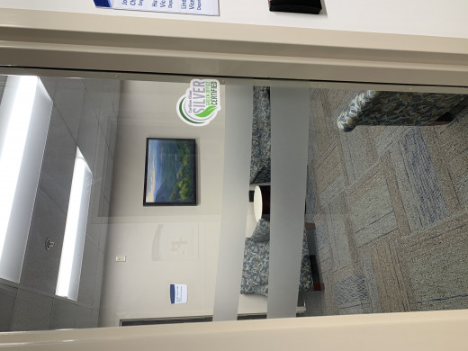 Decal on display at CRMH 1 West Admin Office Suite