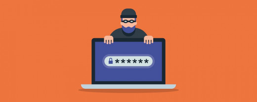 drawing of a thief next to a computer