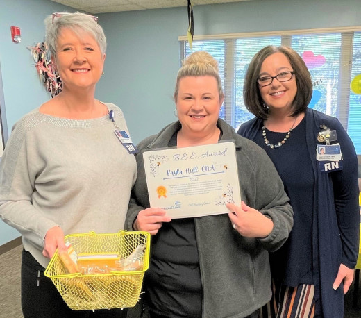 enee Altizer, MSN, RN, Manager of Carilion Clinic Hospice/ Kayla Hull, CNA, Carilion Clinic Hospice/ Tracy Stewart, MSN, RN, Manager,  Carilion Clinic Home Care