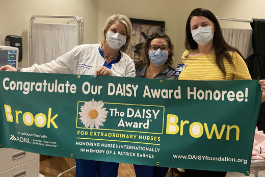 Brook Brown with Stephanie Hodges, ED Unit Director and Tracy McCown, Senior Director of Nursing