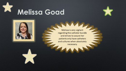 Individual recognized for their CAUTI reduction work