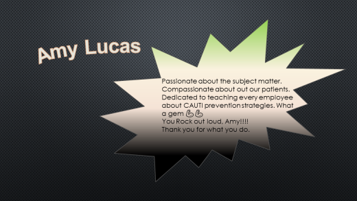 Individual recognized for their CAUTI reduction work