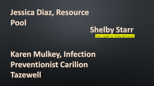 Individual recognized for their CAUTI reduction work
