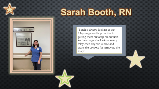 Individual recognized for their CAUTI reduction work