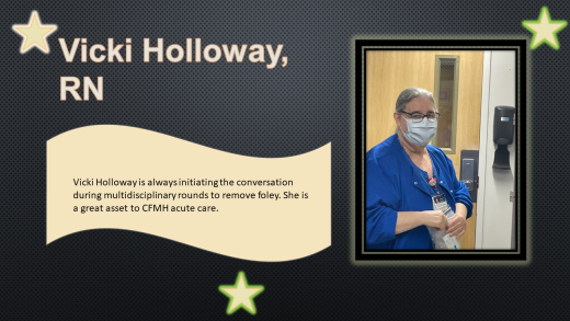 Individual recognized for their CAUTI reduction work