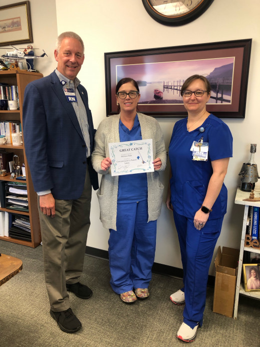 Carl Cline, VP and Administrator CFMH, Melissa Hale, RN, and Crystal Kiser, Director CFMH Surgical Services