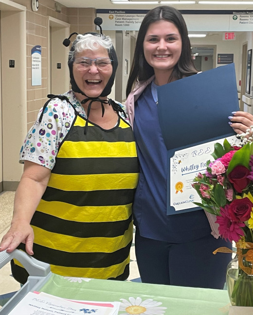 Whitley Nelson with 5 West Unit Director, Tammy Mitchell