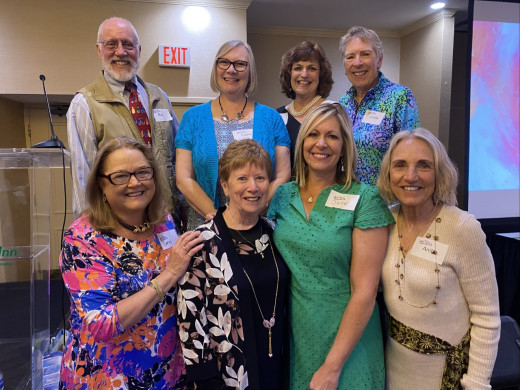Front: Carol Mattox, Helen Moe, Julie Blanchard (Manager, Volunteer Services) and Anita Williams  Back row: Ray Lawson, Sadie Hughes, Beth O'Brochta and Linda Perdue