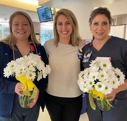 Bethany and Shelly with 7SICU Unit Director, Stephanie Voss