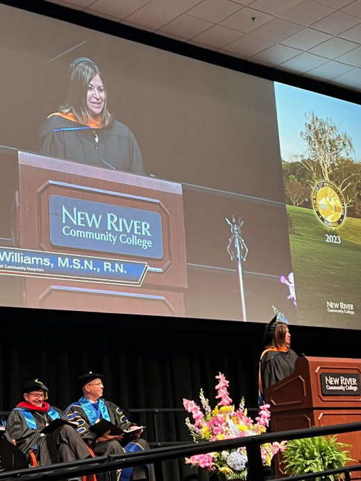 Nurse Williams addresses new R.N. graduates