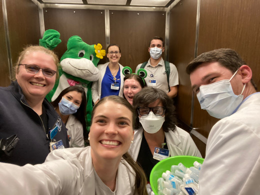 Paddy the and her friends at Infection Control