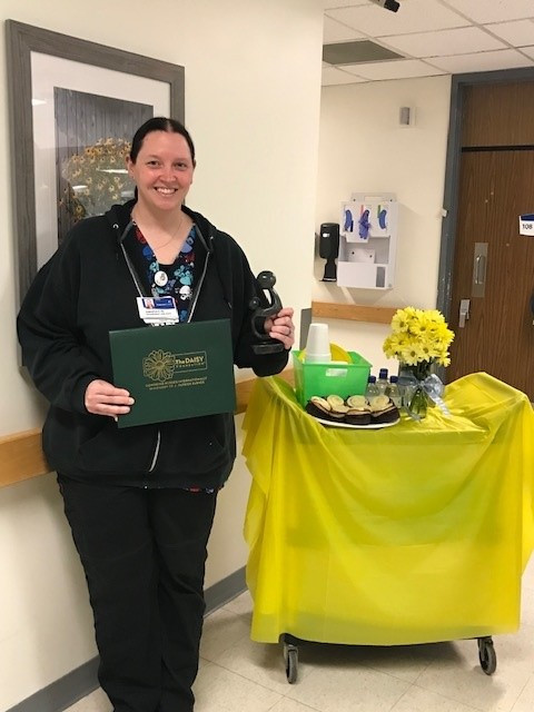 Samantha Richardson, RN is the first recipient of the DAISY Award at CTCH.