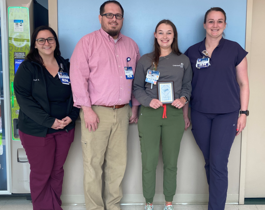 Peyton Smith RN - Outstanding Preceptor Award Winner (second from right) with 10MPCU nursing leadership